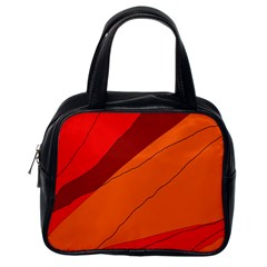 Red And Orange Decorative Abstraction Classic Handbags (one Side) by Valentinaart