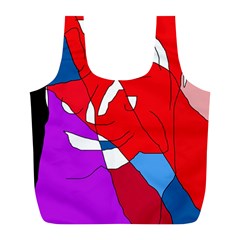 Colorful Abstraction Full Print Recycle Bags (l)  by Valentinaart