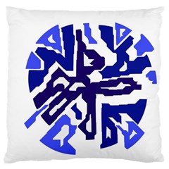 Deep Blue Abstraction Large Flano Cushion Case (two Sides) by Valentinaart