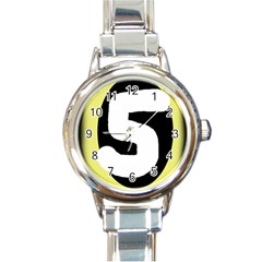 Number Five Round Italian Charm Watch by Valentinaart