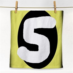 Number Five Face Towel by Valentinaart