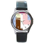 Colorful abstraction Round Metal Watch Front