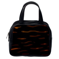 Orange And Black Classic Handbags (one Side) by Valentinaart