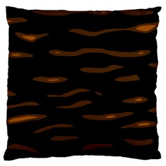 Orange And Black Large Flano Cushion Case (one Side) by Valentinaart