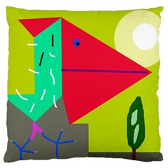 Abstract Bird Large Flano Cushion Case (one Side) by Valentinaart