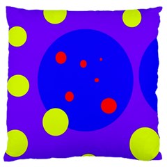 Purple And Yellow Dots Large Flano Cushion Case (one Side) by Valentinaart