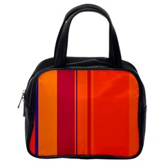 Orange Lines Classic Handbags (one Side) by Valentinaart