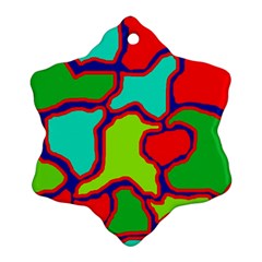 Colorful Abstract Design Snowflake Ornament (2-side) by Valentinaart