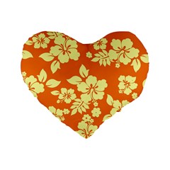 Sunny Hawaiian Standard 16  Premium Heart Shape Cushions by AlohaStore