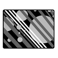 Gray Lines And Circles Fleece Blanket (small)