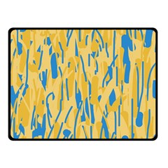 Yellow And Blue Pattern Fleece Blanket (small)