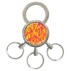 Pink And Yellow Pattern 3-ring Key Chains by Valentinaart