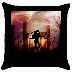 Dancing In The Night With Moon Nd Stars Throw Pillow Case (black)