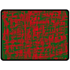 Green And Red Pattern Fleece Blanket (large)  by Valentinaart