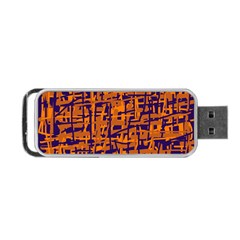 Blue And Orange Decorative Pattern Portable Usb Flash (one Side) by Valentinaart