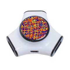 Orange, Blue And Yellow Pattern 3-port Usb Hub