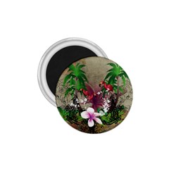 Wonderful Tropical Design With Palm And Flamingo 1 75  Magnets