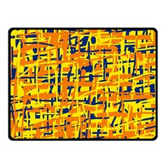 Yellow, Orange And Blue Pattern Fleece Blanket (small) by Valentinaart