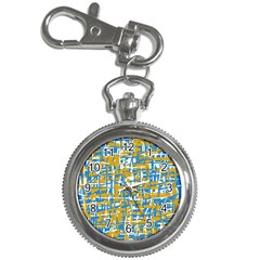 Blue And Yellow Elegant Pattern Key Chain Watches