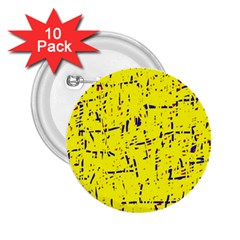 Yellow Summer Pattern 2 25  Buttons (10 Pack)  by Valentinaart