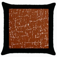 Brown Elelgant Pattern Throw Pillow Case (black) by Valentinaart