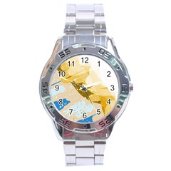 Artistic Pastel Pattern Stainless Steel Analogue Watch by Valentinaart