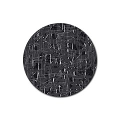 Gray Pattern Rubber Round Coaster (4 Pack) 