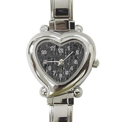 Gray Pattern Heart Italian Charm Watch