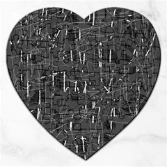 Gray Pattern Jigsaw Puzzle (heart)