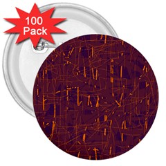 Purple Pattern 3  Buttons (100 Pack) 