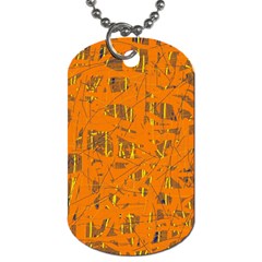 Orange Pattern Dog Tag (two Sides)