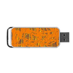 Orange Pattern Portable Usb Flash (one Side)