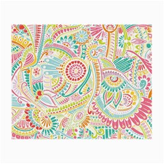 Hippie Flowers Pattern, Pink Blue Green, Zz0101 Small Glasses Cloth (2-side)