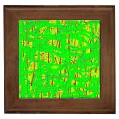 Neon Green Pattern Framed Tiles