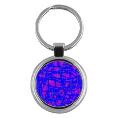 Blue Pattern Key Chains (round) 