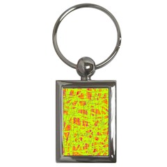 Yellow And Orange Pattern Key Chains (rectangle) 