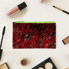 Red And Black Pattern Cosmetic Bag (xs) by Valentinaart