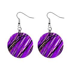 Purple Pattern Mini Button Earrings