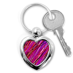 Purple Pattern Key Chains (heart) 