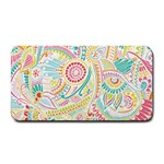 Hippie Flowers Pattern, pink blue green, zz0101 Medium Bar Mat 16 x8.5  Bar Mat