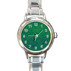 Deep Green Pattern Round Italian Charm Watch