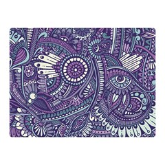 Purple Hippie Flowers Pattern, Zz0102, Double Sided Flano Blanket (mini)