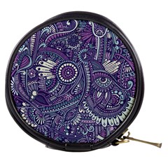 Purple Hippie Flowers Pattern, Zz0102, Mini Makeup Bag