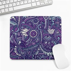 Purple Hippie Flowers Pattern, Zz0102, Large Mousepad by Zandiepants