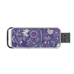 Purple Hippie Flowers Pattern, Zz0102, Portable Usb Flash (one Side)