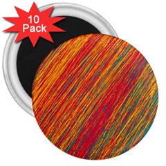 Orange Van Gogh Pattern 3  Magnets (10 Pack) 