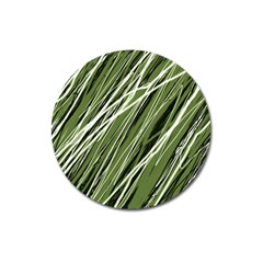 Green Decorative Pattern Magnet 3  (round)