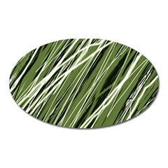 Green Decorative Pattern Oval Magnet