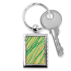 Green And Orange Pattern Key Chains (rectangle) 