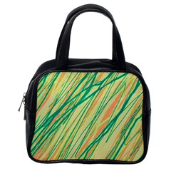 Green And Orange Pattern Classic Handbags (one Side) by Valentinaart